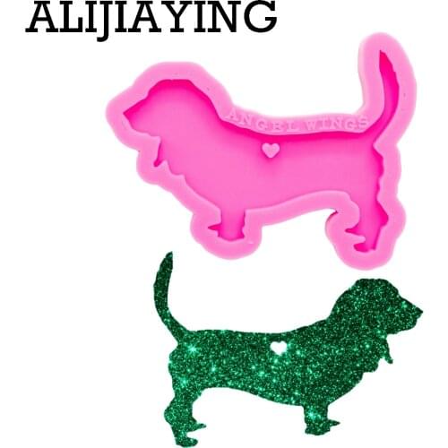 DY0346 Glitter shiny Akita dog molds Keychain Silicone Mold for epoxy resin molds DIY necklace Pendant craf mould