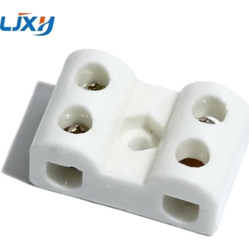 LJXH 5/8 Holes Glazed Ceramic Terminal High Temperature Joint Porcelain Wiring Terminal Wiring Column Insulating Porcelain Head