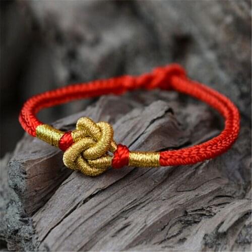 Classic Hand Woven Lucky Red Rope Bracelet Chinese Knot Weaving Handmade The Animal Year Soft Rope Bracelet for Men or Women