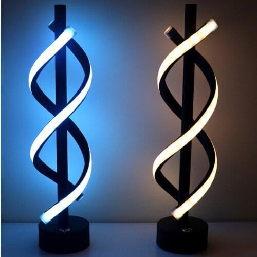 Bar Lamp Charging Table Lamps Restaurant Bedroom Bedside Night Lamp Spiral Neon Signs KTV Stand Desk Light Fixtures Home Decor