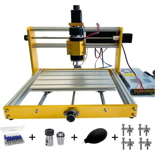 30W Laser head Desktop Wood CNC 3018 Plus Router Engraver Milling Machine with Stepper Motors Nema17/23 and 52mm Spindle Holder