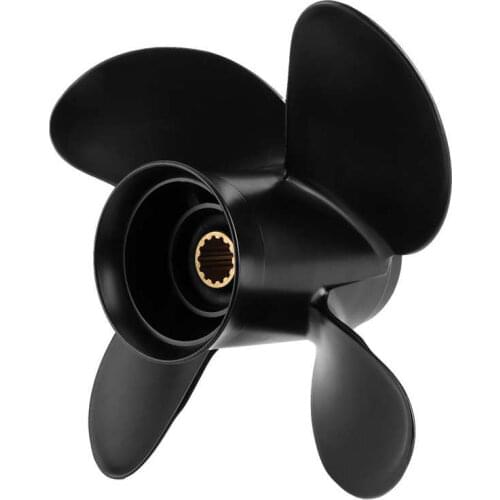 Boat Propeller 10 3/8x13 Outboard Propeller High Thrust 4 Blades Aluminum Alloy Fit for Honda Outboard 35-60HP Engine