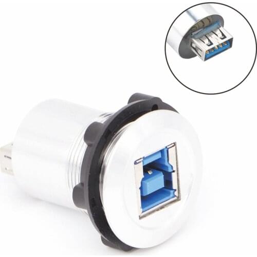 22mm mounting diameter metal USB3.0 Female B to Female A with silver surface
