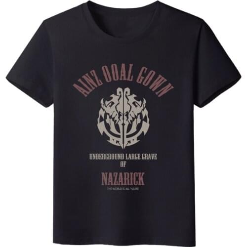 MGFHOME Anime JK Overlord Skull Ainz Ooal Gown Cosplay Shirt NAZARICK T-Shirt Tops Tee Short Sleeve Women Men t shirt Casual