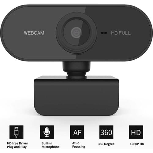 HD 1080P Webcam Mini Computer PC WebCamera with Microphone Rotatable Cameras for Live Broadcast Video Calling Conference Work