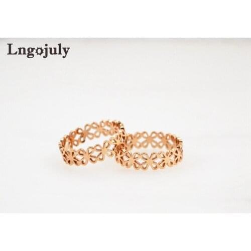 Fashion Titanium Steel Rings Wedding Ring Jewelry Engagement Rosegold Color Ring For Women Girlfriend Anniversary Jewelry GIfts