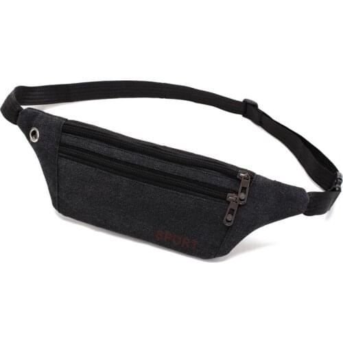 Mens Canvas Waist Packs Bag Outdoor Sports Mountaineering Bag Fitness Running Chest Bag Ultra-thin Ultra-light Mobile Phone Bag