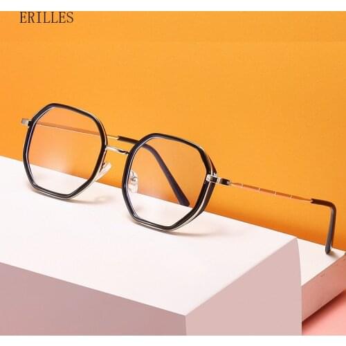 Fashion Unisex Anti Blue Light Myopia Glasses Women Men Irregular Round Eyeglasses Prescription Finished Shortsighted Eyewear