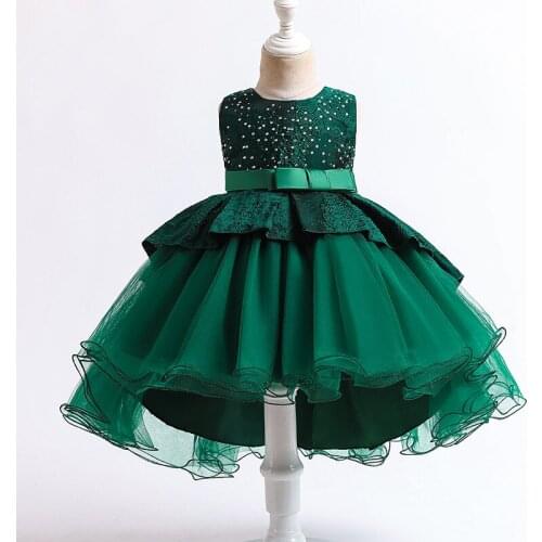 2021 Pageant Sequin Child Baptism 2 1 Year Birthday Tutu Dress For Baby Girl Clothing Princess Dresses Party Dress Evening Show