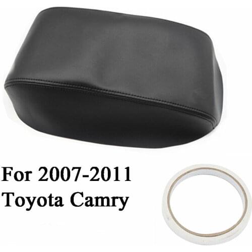 Fits 2007-2011 Toyota Camry Leather Car Center Console Lid Armrest Cover Sticker Black