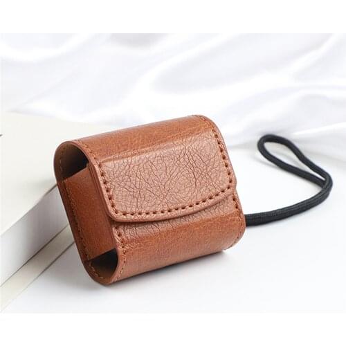 Simple Leather Protective Case for Samsung Galaxy Buds Live / Buds Pro Wireless Earphones All-inclusive Headset Storage Bag