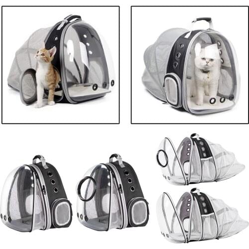 Expandable Cat Carrier Bubble Backpack, Space Capsule Clear Dome Pet Travel Carry Bag for Small Dog Cats Rabbit