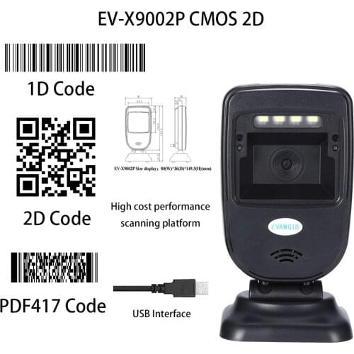 Cheapest 2D barcode scanner 1D 2D Automatic BarCode Scanning Platform USB Barcode scanning desktop USB Barcode scanner EVAWGIB