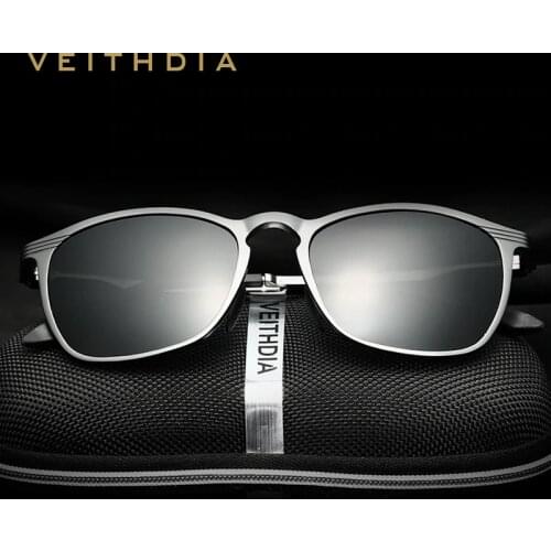 VEITHDIA Unisex Retro Aluminum Magnesium Brand Sunglasses Polarized Lens Vintage Eyewear Accessories Sun Glasses Men/Women 6630