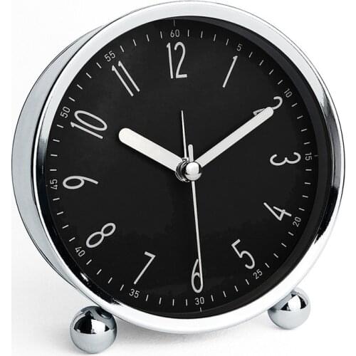 Creative fashion simple 4-inch metal bedside silent alarm clock digital alarm clock