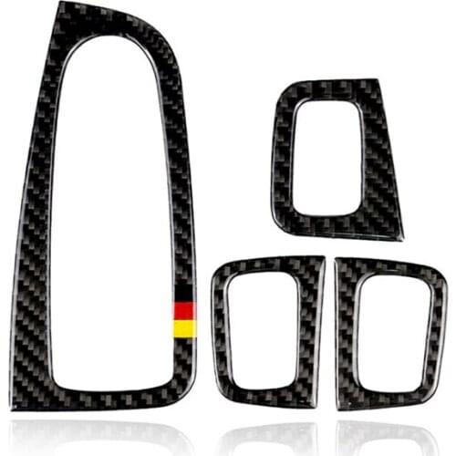 Car Interior Decoration Window Switch Armrest Panel Cover Trim for Mercedes Benz C Class E Class GLC Carbon Fiber Inner Decals