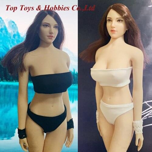 In stock 1/6 Tube top panties and wrist guards sexy lingerie fit 12'' female action figure body