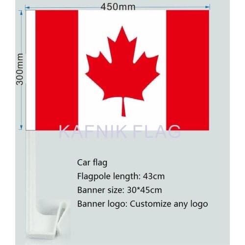 KAFNIK,30X45CM Canada flag Canadian car window flag pole car decoration Free Shipping