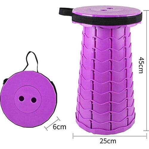 Retractable Folding Stools Telescoping Seat Adjustable Sturdy Portable Lightweight Use for Fishing, Hiking, Travel, Camping