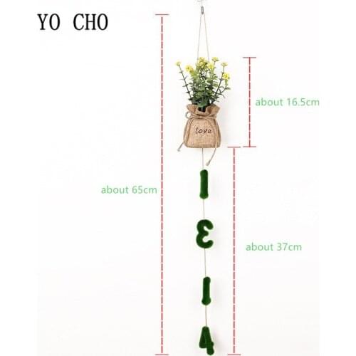 YO CHO 1PC Artificial Flowers For Wedding Wall Hangings Potted Letters Decorative DIY Artifical Grass Plants Home Office Decor