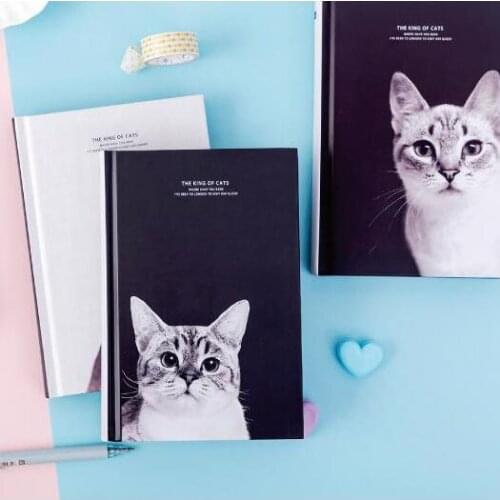 "Cats King" Hard Cover Cute Kitten Dairy Agenda Student Work Journal Notebook Free Note School Gift