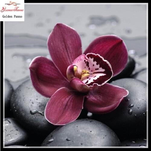 Golden panno,Full,DIY Diamond Embroidery,5D,Diamond Painting,Cross Stitch,3D,Diamond,Mosaic,Needlework,wall decor,Lonely flower