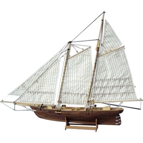 1 Set 1:120 Scale Mini Wooden Sailboat Ship Kit Boat Toy Gift DIY Model Decoration Town Assembling Building Kits For Kids Adult