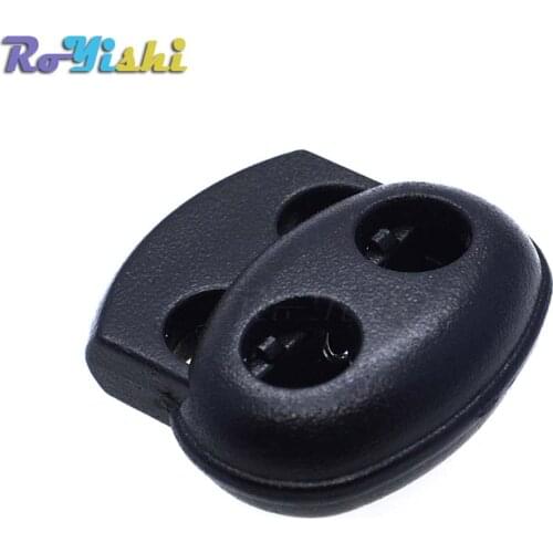 100pcs/pack Plastic Cord Lock Stopper Toggle Clip Black 17.5mm*19mm*5.6mm