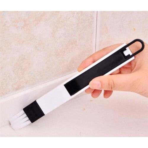 2 in 1 Multi-functional Cleaner Brush Window Duster Clean Brush with Dust-pan (Black)