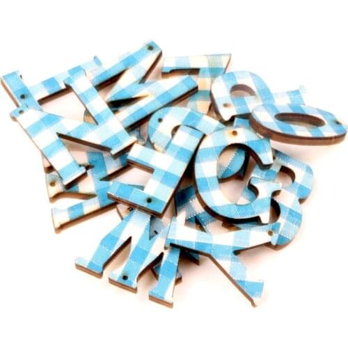 20pcs Mix Blue and Red Wood Letters 1 hole wooden Scrapbooking Carft for decoration 27x32mm