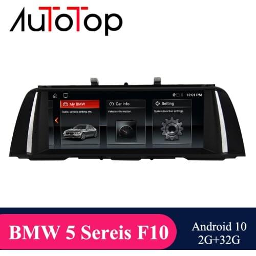 AUTOTOP 2din 10.25'' IPS screen Android 10.0 Car Radio Player for For BMW 5 Series F10 F11 (2011-2016) CIC/NBT Multimedia Player