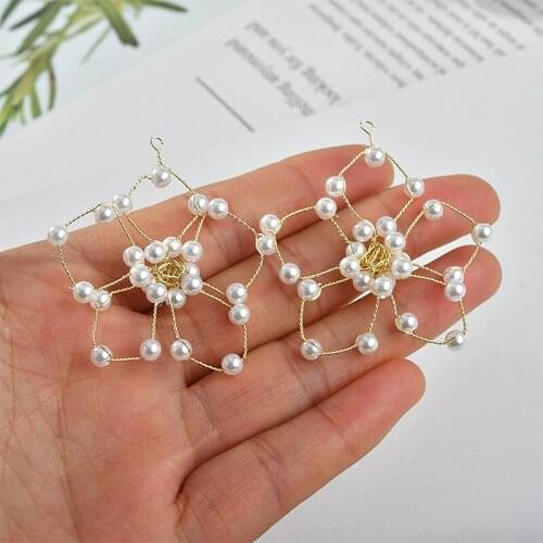 Free Shipping Fashion Pearl Hollow Out Star Pendants DIY Jewelry Findings Ornament Accessories Kawaii Earring Pendants 10pcs