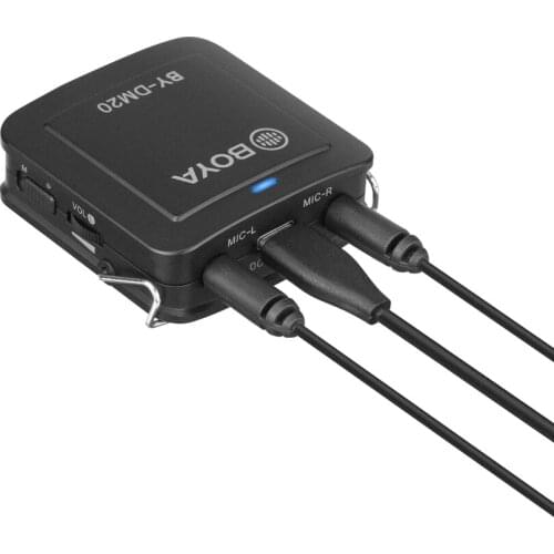 BOYA BY-DM20 Professional Dual Lavalier Microphone 2 Heads for iPhone Lighting Android Smartphone Laptop PC USB Audio Recording
