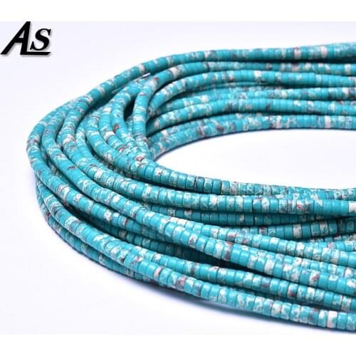 Asingeloo 2x4mm Spacer Natural Stone Beads Loose Jasper for Bracelets Necklace Jewelry Making