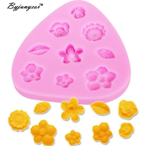 Byjunyeor M073 Epoxy UV Resin 3D Silicone Mold Flower And Leaves Shapes Mould For Soap,Candy,Chocolate,Ice,Cake