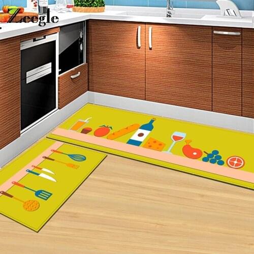 Zeegle Kitchen Mat Long Bath Carpet Modern Entrance Doormat Floor Mats Waterproof Bedroom Mat Bedroom Living Room Foot Pad