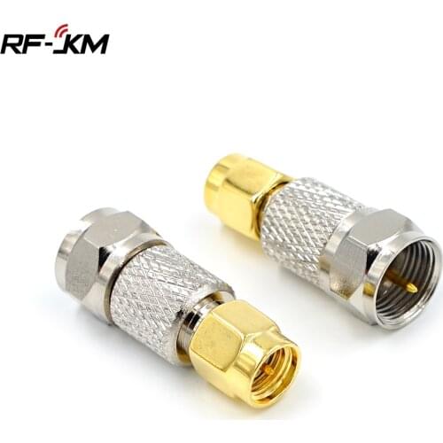 F Type male Plug To SMA Male Plug Straight RF Coaxial Adapter F Connector To SMA Convertor Gold