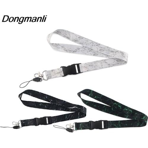 K1831 Dongmanli Marble Pattern Key Lanyard ID Badge Holders Cartoon Mobile Phone Neck Straps necklace Keychain Lanyard