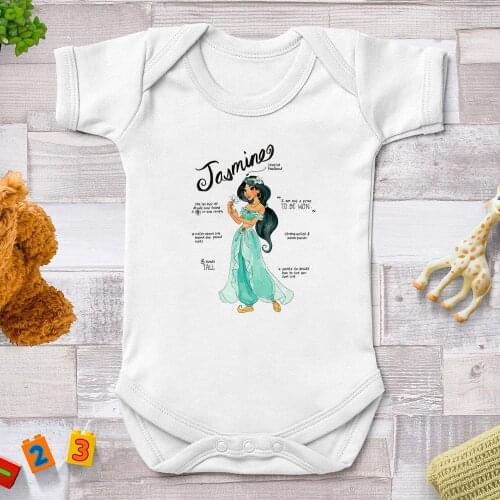 New Cartoon Disney Princess Print Baby Rompers Body Suits Newborn Boys Girls One-Pieces Clothes Baby Onesie Jumpsuit