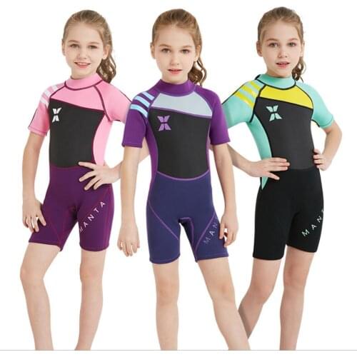 Autumn winter Neoprene girl Swimming Diving Suits 2.5mm boy Kids Diving Wetsuits Bodysuits girls swimwear Diving Swimming 352