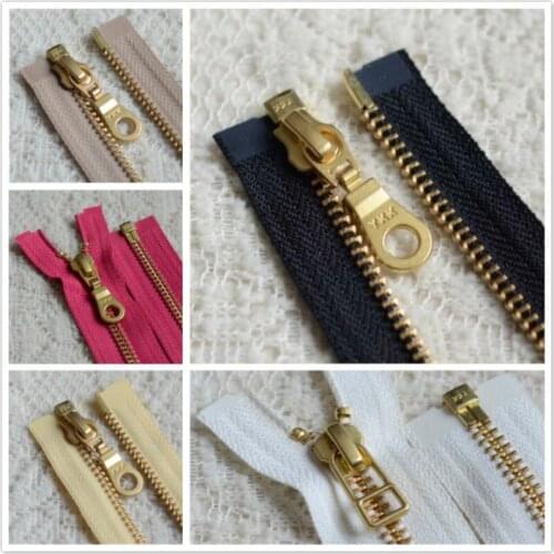 2 Pcs/lot Long Metal YKK Zipper Fasteners Single Open End Black White for Garment Clothing Accessories Wholesale