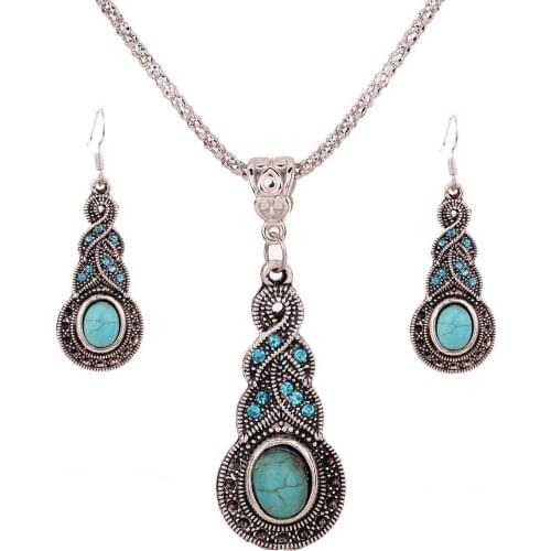 Fashion Jewelry Necklace Tears Retro Ethnic Necklace Set Wholesale Crystal Necklace Pendant Womens Elegant Necklace