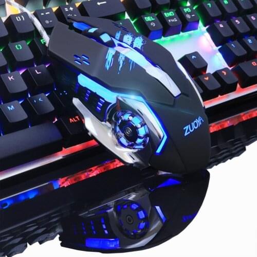 ZUOYA MMR4 Wired Mouse Luminous Programmable 6 Buttons 3200DPI USB Optical Gaming Mice for PC Game PUBG LOL