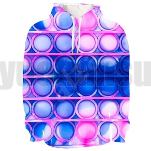 New 3D Print Anime Crewneck Sweatshirt POP It Hoodie Tops Rainbow POP Fidget Hoodies Men Pullover Oversized Streetwear Teenagers
