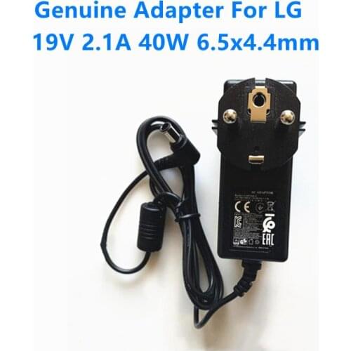 Original EU Plug 19V 2.1A 6.5x4.4mm LCAP16B-K LCAP16B-A AC Adapter For LG LCAP26B-E 19040GPCU For LG Laptop Power Supply Charger