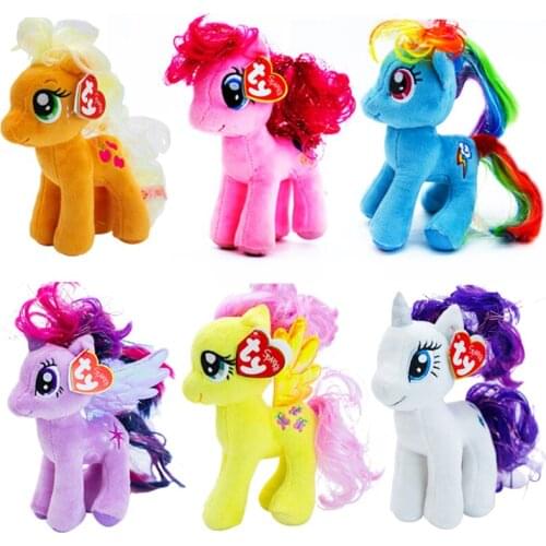 15CM Ty Cute Animal Plush Doll With Big Eyes Pony Soft Stuffed Plush Collection Childrens Toy Horse Boy Girl Birthday Gift