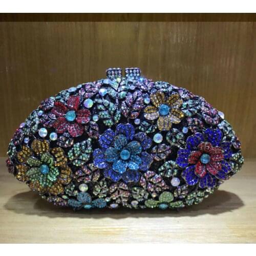 Luxury Crystal Evening Clutch Bag Elegant Women Clutch Handbag Lady Wedding Purse Party Rhinestones Bling Bling Wallet red/pink