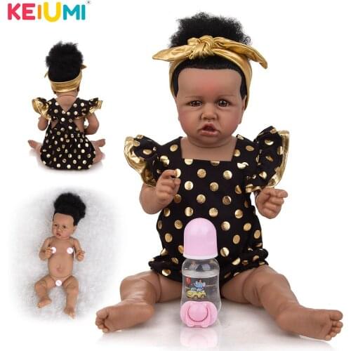 KEIUMI 23Inch Silicone Reborn Dolls Baby Toys 57 Cm Fiber Hair For Kids Playmate Collectors Surprise Grandparents Gift