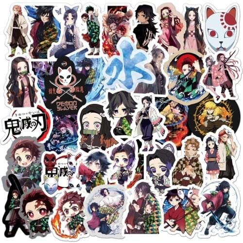 10/30/50PCS Cool Japan Anime Demon Slayer Kimetsu No Yaiba Stickers Decal DIY Snowboard Laptop Luggage Graffiti Cartoon Sticker