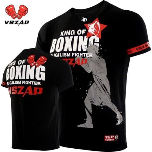 VSZAP Muay thai T Shirt Boxing Print Men Fitness Compression men Long Sleeve Shirt Punisher MMA jiu jitsu bjj rashguard for men